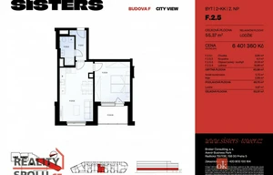 Apartment for sale, 2+kk - 1 bedroom, 43m<sup>2</sup>