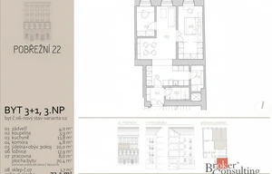 Apartment for sale, 3+kk - 2 bedrooms, 72m<sup>2</sup>