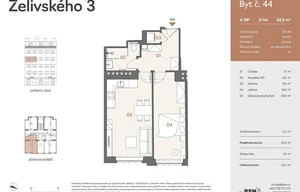 Apartment for sale, 2+kk - 1 bedroom, 47m<sup>2</sup>