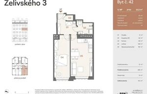 Apartment for sale, 2+kk - 1 bedroom, 47m<sup>2</sup>