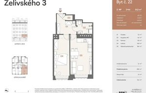 Apartment for sale, 2+kk - 1 bedroom, 47m<sup>2</sup>