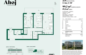 Apartment for sale, 3+kk - 2 bedrooms, 97m<sup>2</sup>