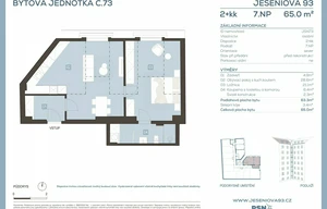 Apartment for sale, 2+kk - 1 bedroom, 61m<sup>2</sup>