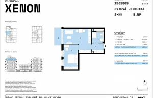 Apartment for sale, 2+kk - 1 bedroom, 43m<sup>2</sup>