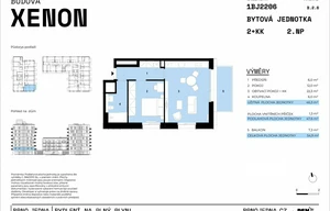 Apartment for sale, 2+kk - 1 bedroom, 46m<sup>2</sup>