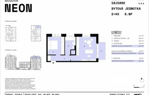 Apartment for sale, 2+kk - 1 bedroom, 45m<sup>2</sup>