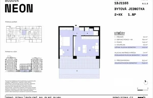 Apartment for sale, 2+kk - 1 bedroom, 41m<sup>2</sup>