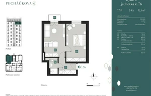 Apartment for sale, 2+kk - 1 bedroom, 46m<sup>2</sup>