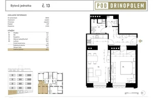 Apartment for sale, 2+kk - 1 bedroom, 56m<sup>2</sup>