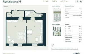 Apartment for sale, 2+kk - 1 bedroom, 59m<sup>2</sup>