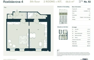 Apartment for sale, 2+kk - 1 bedroom, 59m<sup>2</sup>