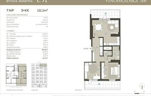 Apartment for sale, 3+kk - 2 bedrooms, 78m<sup>2</sup>