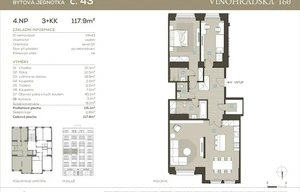 Apartment for sale, 3+kk - 2 bedrooms, 107m<sup>2</sup>