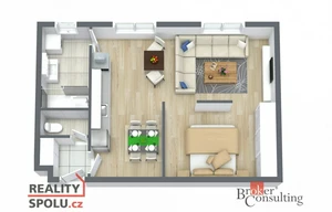 Apartment for rent, 2+kk - 1 bedroom, 51m<sup>2</sup>