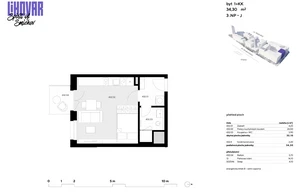 Apartment for rent, 1+KK - Studio, 34m<sup>2</sup>