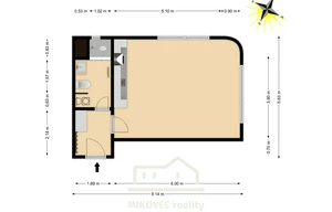 Apartment for rent, 1+KK - Studio, 39m<sup>2</sup>