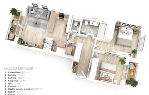 Apartment for sale, 3+kk - 2 bedrooms, 83m<sup>2</sup>