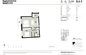 Apartment for sale, 2+kk - 1 bedroom, 54m<sup>2</sup>