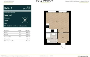 Apartment for rent, 1+KK - Studio, 30m<sup>2</sup>