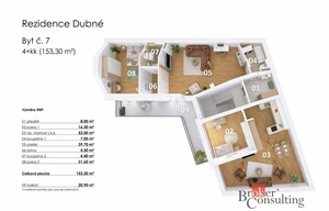 Apartment for sale, 4+kk - 3 bedrooms, 153m<sup>2</sup>