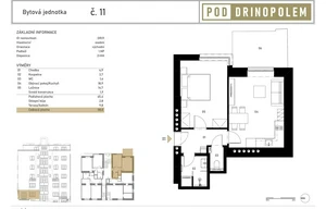 Apartment for sale, 2+kk - 1 bedroom, 44m<sup>2</sup>