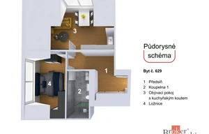 Apartment for sale, 2+kk - 1 bedroom, 49m<sup>2</sup>