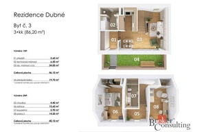 Apartment for sale, 3+kk - 2 bedrooms, 90m<sup>2</sup>
