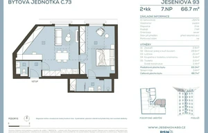 Apartment for sale, 2+kk - 1 bedroom, 61m<sup>2</sup>