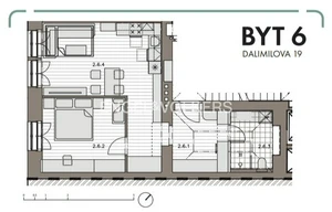 Apartment for sale, 2+kk - 1 bedroom, 55m<sup>2</sup>
