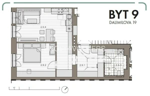 Apartment for sale, 2+kk - 1 bedroom, 56m<sup>2</sup>