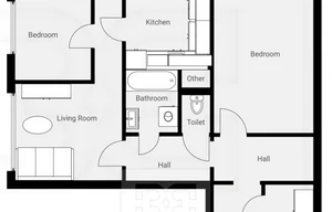 Apartment for rent, 2+1 - 1 bedroom, 59m<sup>2</sup>