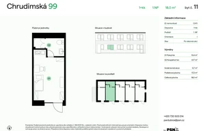 Apartment for sale, 1+KK - Studio, 17m<sup>2</sup>