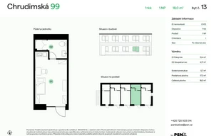 Apartment for sale, 1+KK - Studio, 17m<sup>2</sup>