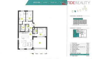 Apartment for sale, 4+kk - 3 bedrooms, 120m<sup>2</sup>