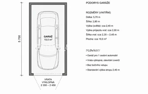 Garage for rent, 19m<sup>2</sup>