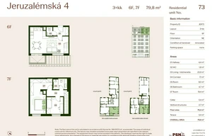 Apartment for sale, 3+kk - 2 bedrooms, 74m<sup>2</sup>