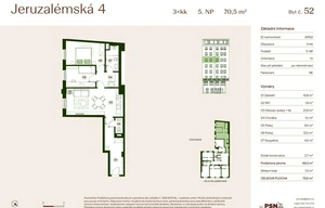 Apartment for sale, 3+kk - 2 bedrooms, 67m<sup>2</sup>