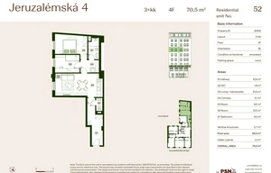 Apartment for sale, 3+kk - 2 bedrooms, 67m<sup>2</sup>