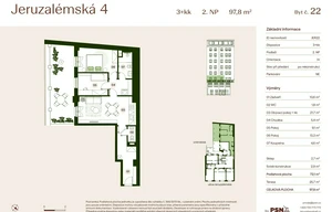 Apartment for sale, 3+kk - 2 bedrooms, 69m<sup>2</sup>