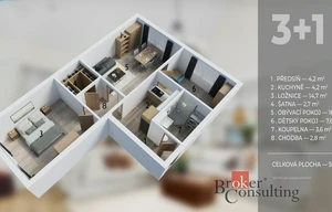 Apartment for sale, 3+1 - 2 bedrooms, 59m<sup>2</sup>