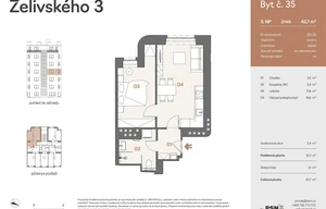 Apartment for sale, 2+kk - 1 bedroom, 39m<sup>2</sup>