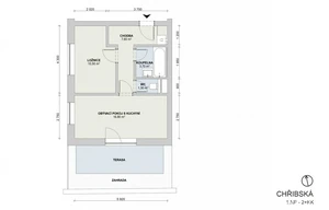 Apartment for sale, 2+kk - 1 bedroom, 43m<sup>2</sup>
