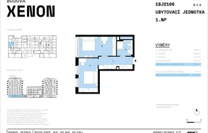 Apartment for sale, 2+1 - 1 bedroom, 43m<sup>2</sup>