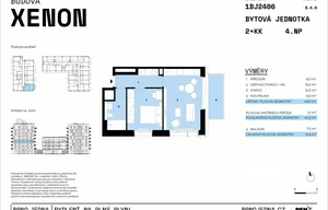 Apartment for sale, 2+kk - 1 bedroom, 43m<sup>2</sup>