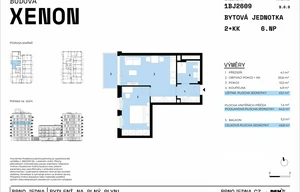 Apartment for sale, 2+kk - 1 bedroom, 43m<sup>2</sup>