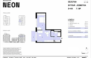 Apartment for sale, 2+kk - 1 bedroom, 43m<sup>2</sup>