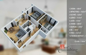 Apartment for sale, 3+1 - 2 bedrooms, 72m<sup>2</sup>