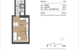 Apartment for rent, 1+KK - Studio, 34m<sup>2</sup>