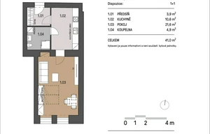 Apartment for rent, 1+1 - Studio, 44m<sup>2</sup>