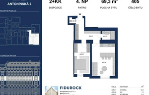 Apartment for rent, 2+kk - 1 bedroom, 69m<sup>2</sup>